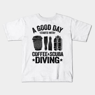 Scuba Diving & Coffee Quotes Funny Divers Gift Kids T-Shirt